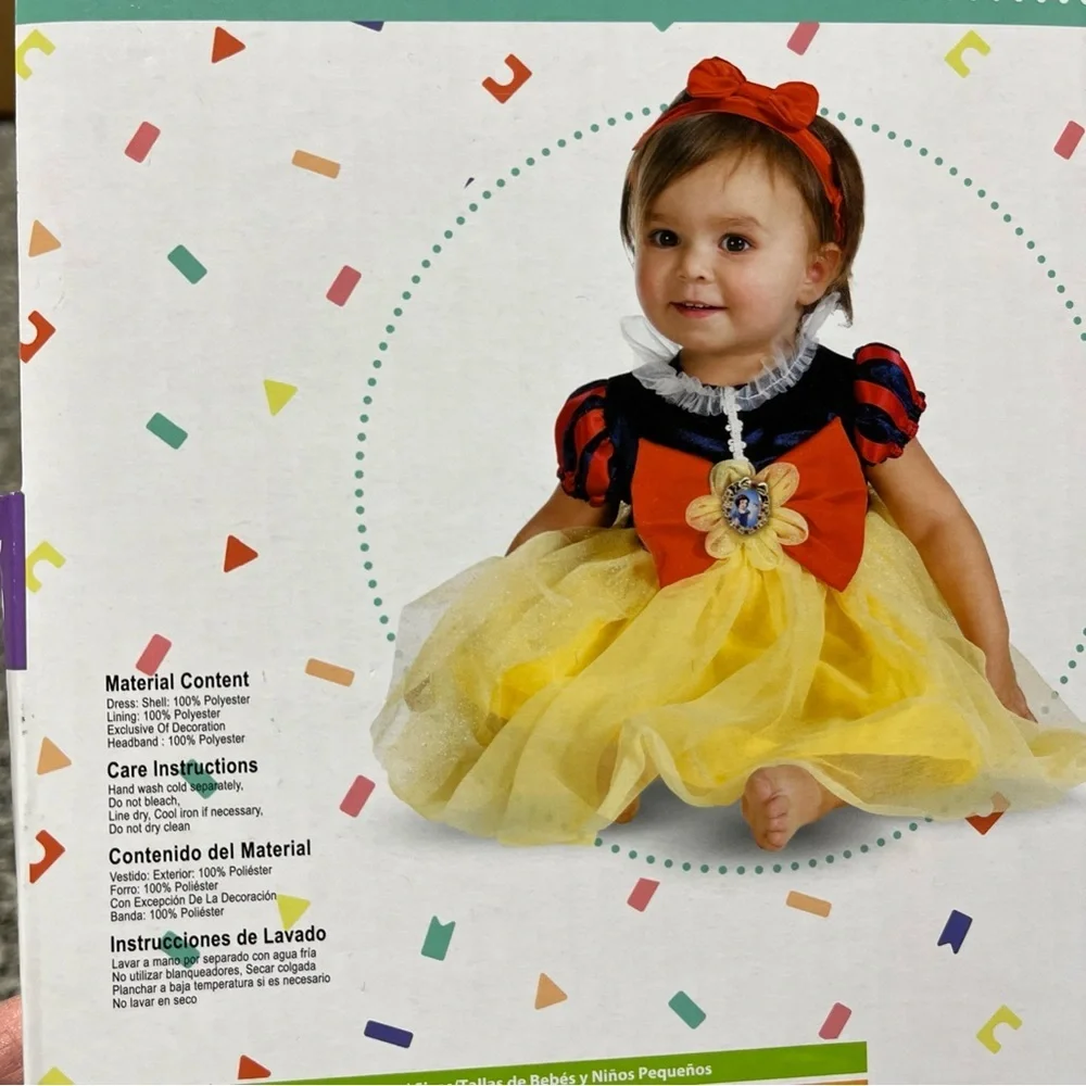 Snow White Costume Girls 12-18 Months Tutu Poof Sleeve Pendant Disney Baby New